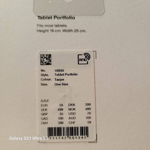 Rains Waterproof Tablet Portfolio Taupe NWT Fits Most Tablets H 7.48in W 9.84in - Picture 5 of 7